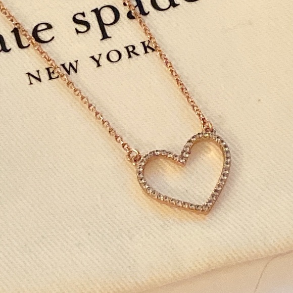 Kate Spade pave heart necklace - Picture 2 of 6